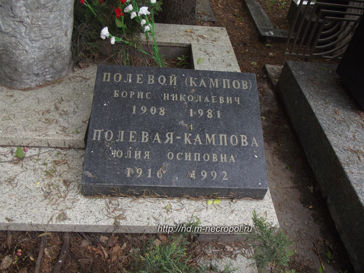 могила Бориса Полевого, фото Двамала, вариант 2015 г.